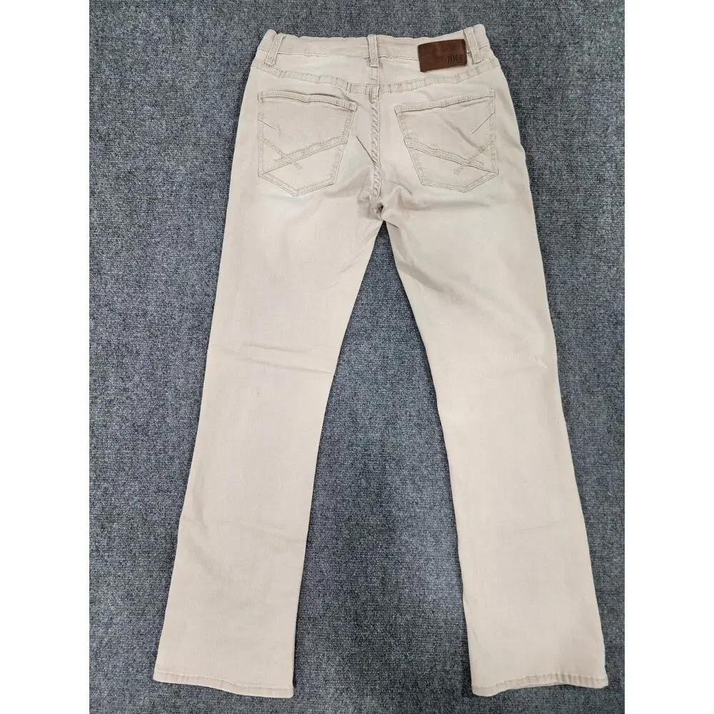 BKE Aiden Men's 30x32 Slim Fit Bootcut Stretch Denim Khaki Beige FPS6638R